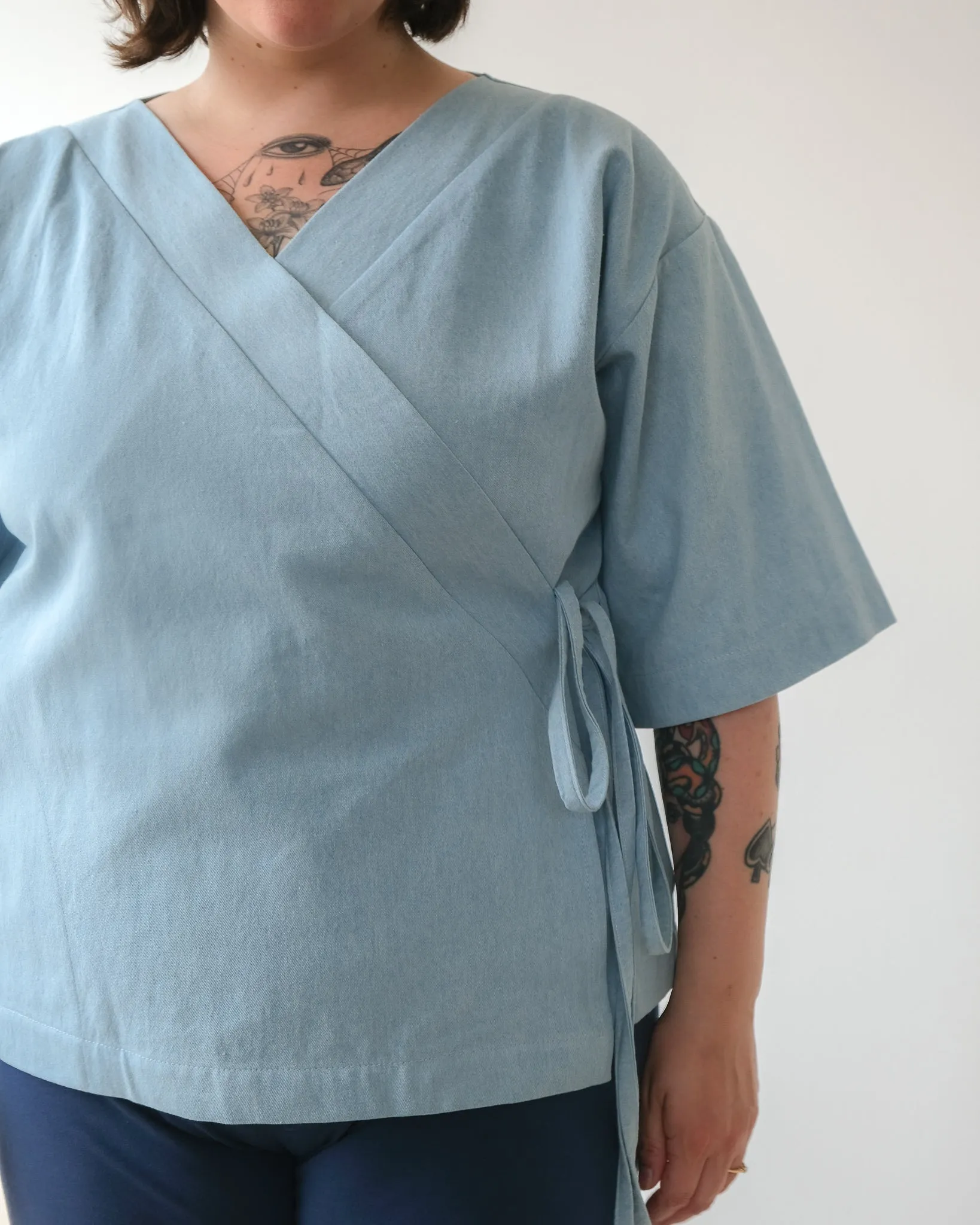 Wrap top No2415w, denim sold by atelier b product image thumbnail 2