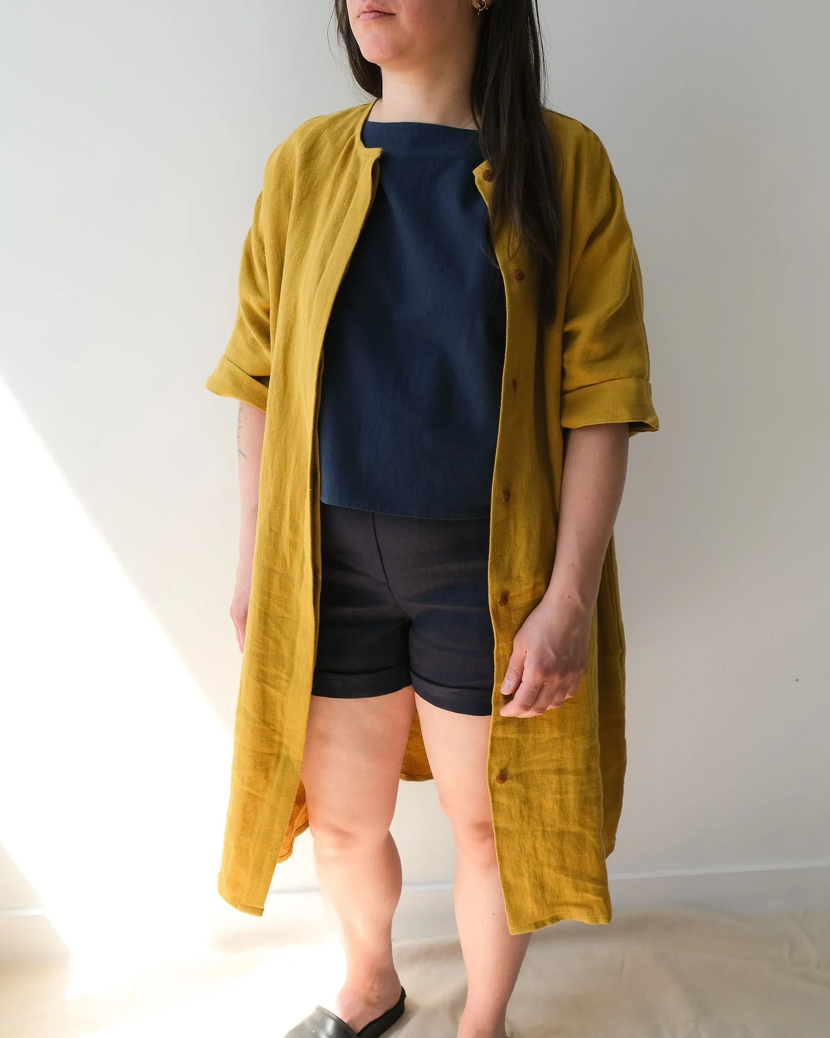 Yellow linen twill, by the half meter sold by atelier b product image thumbnail 3
