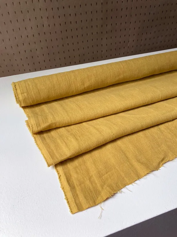 Yellow linen twill, by the half meter made by atelier b