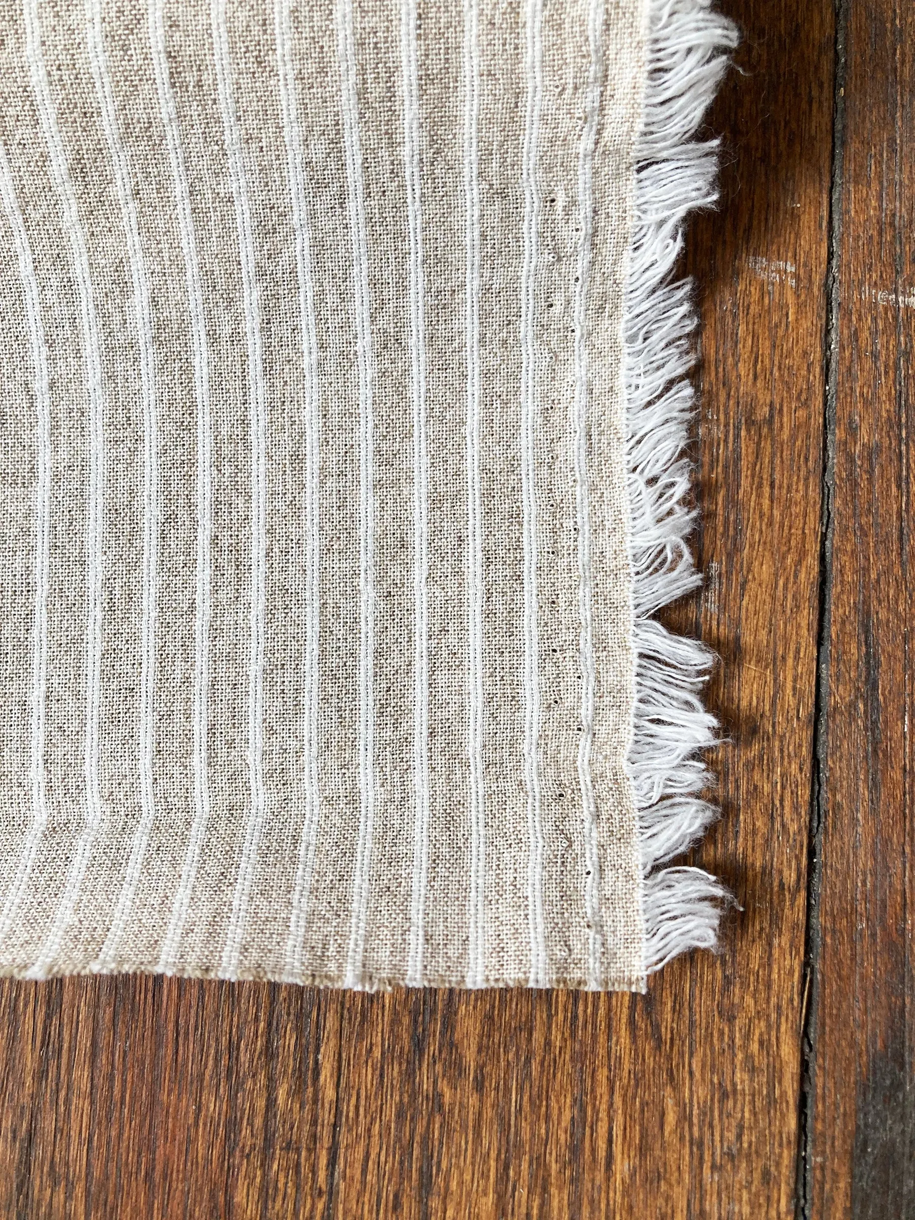 Beige linen with cream stripes, by the half meter sold by atelier b product image thumbnail 3