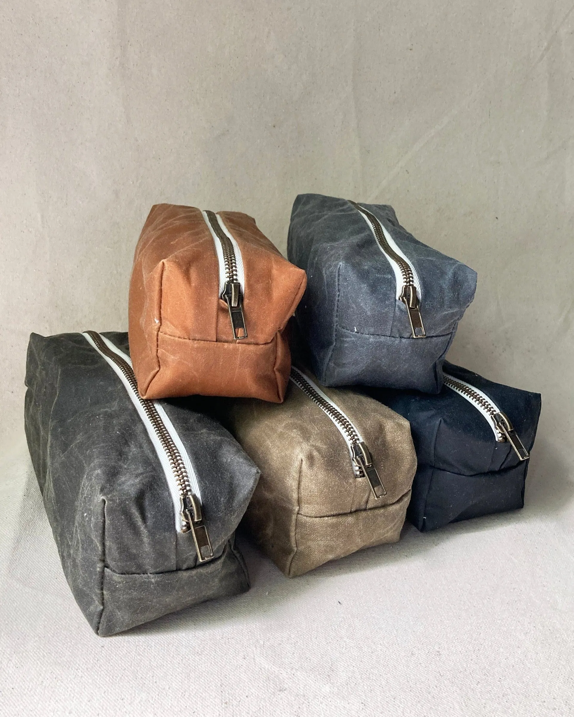 Pencil case, waxed cotton sold by atelier b