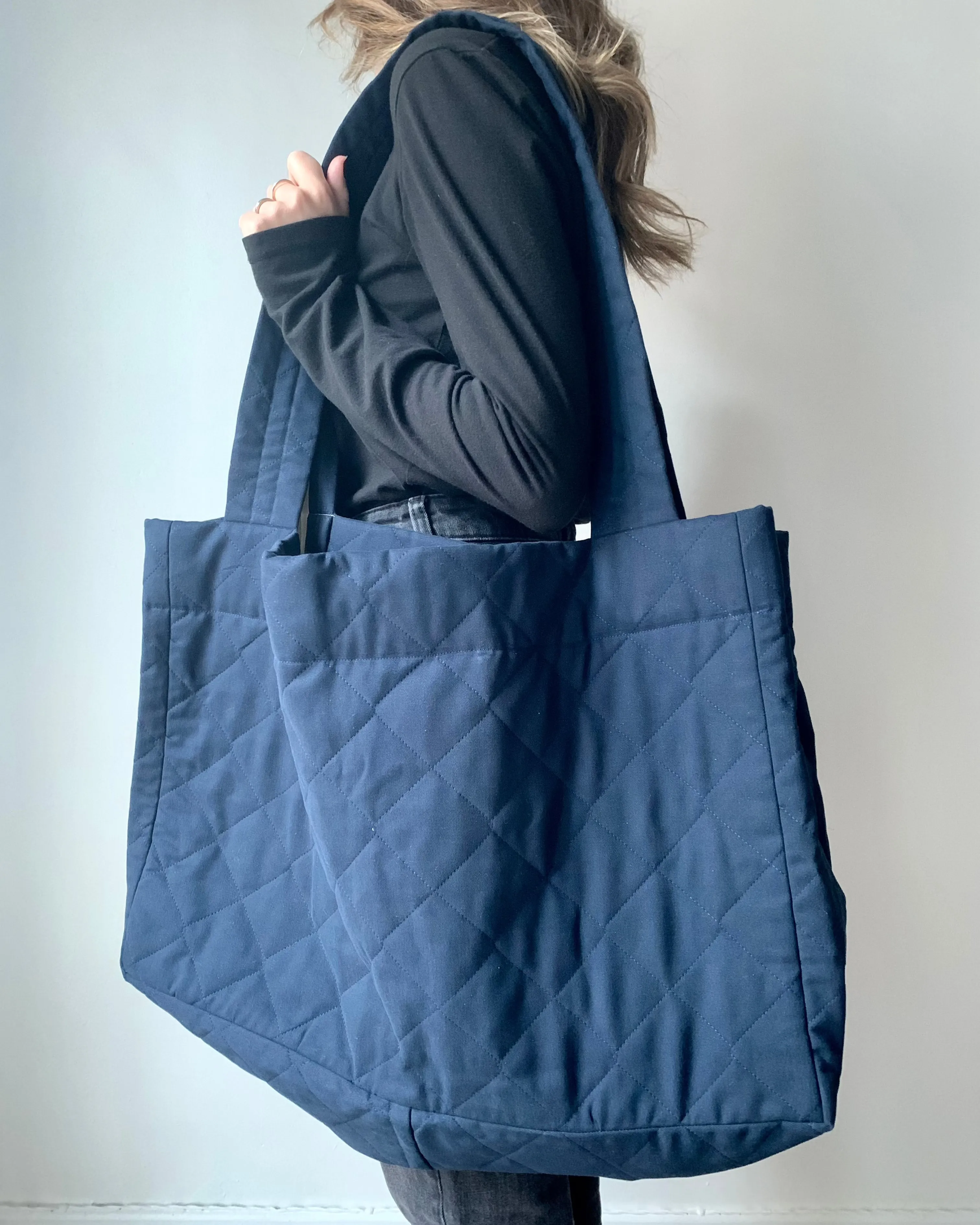 Giant quilted tote, caramel sold by atelier b product image thumbnail 2