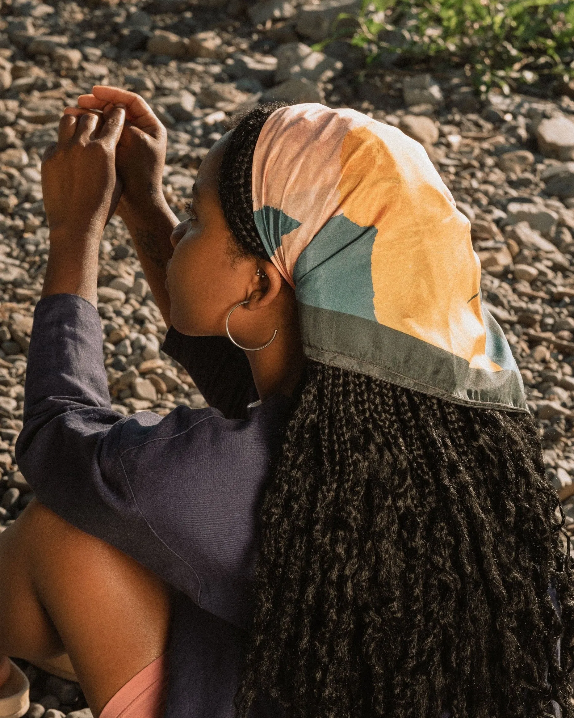 Silk scarf No6013w x Bourdua sold by atelier b product image thumbnail 3