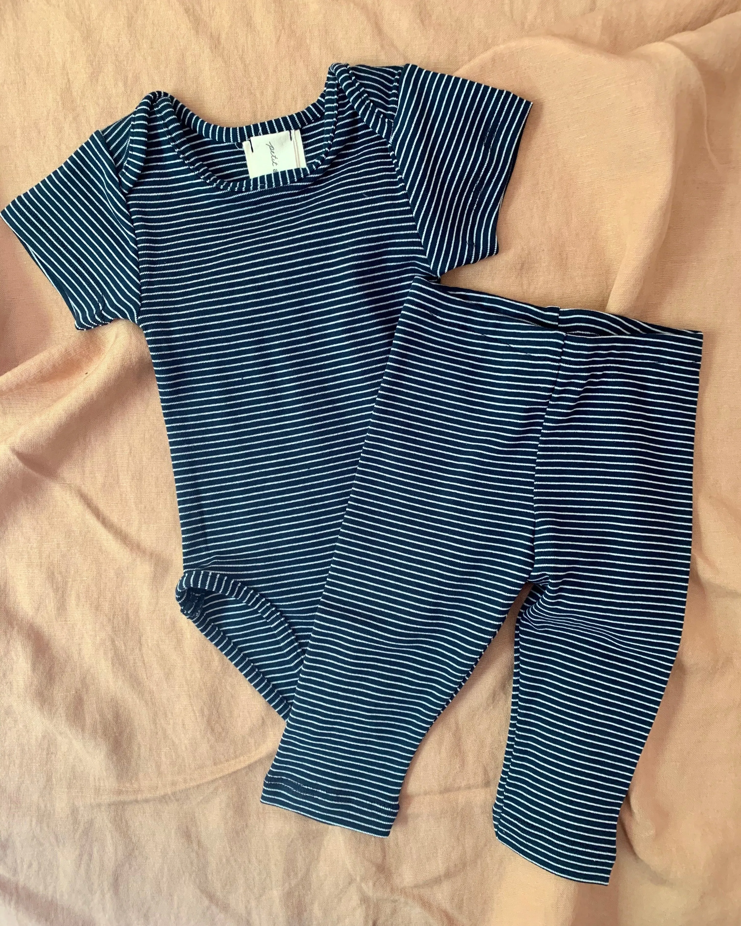 Leggings No2019b, navy blue stripes sold by atelier b product image thumbnail 2