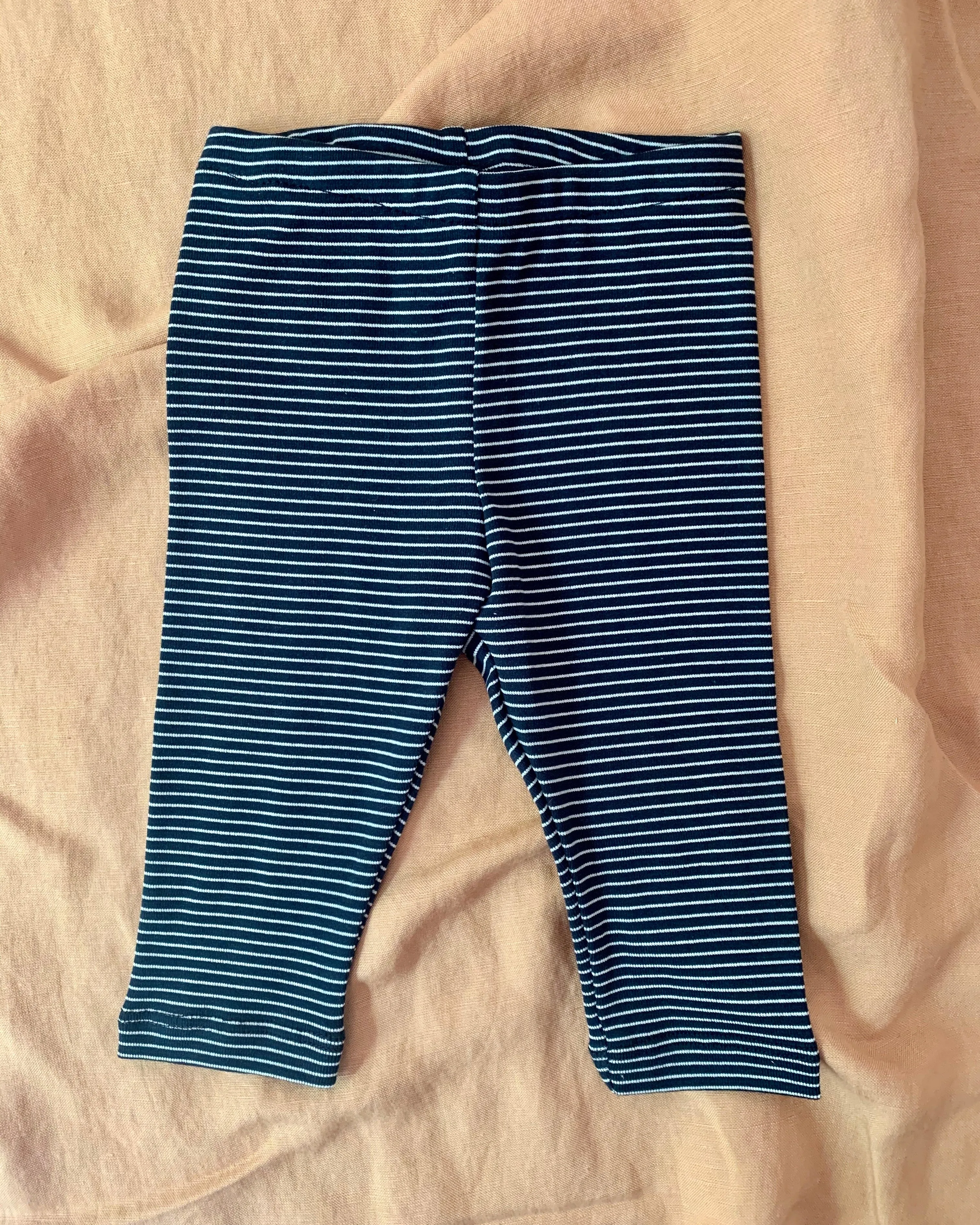 Leggings No2019b, navy blue stripes sold by atelier b