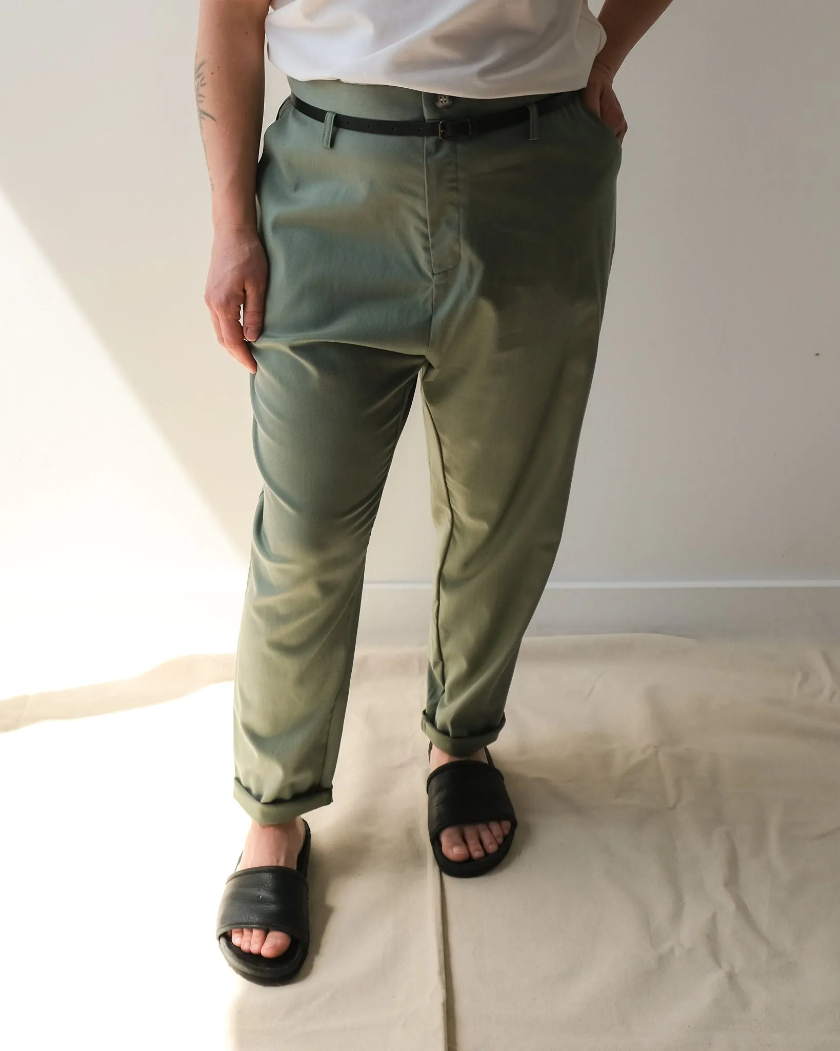 Trousers No2092w, sage and sepia sold by atelier b product image thumbnail 3