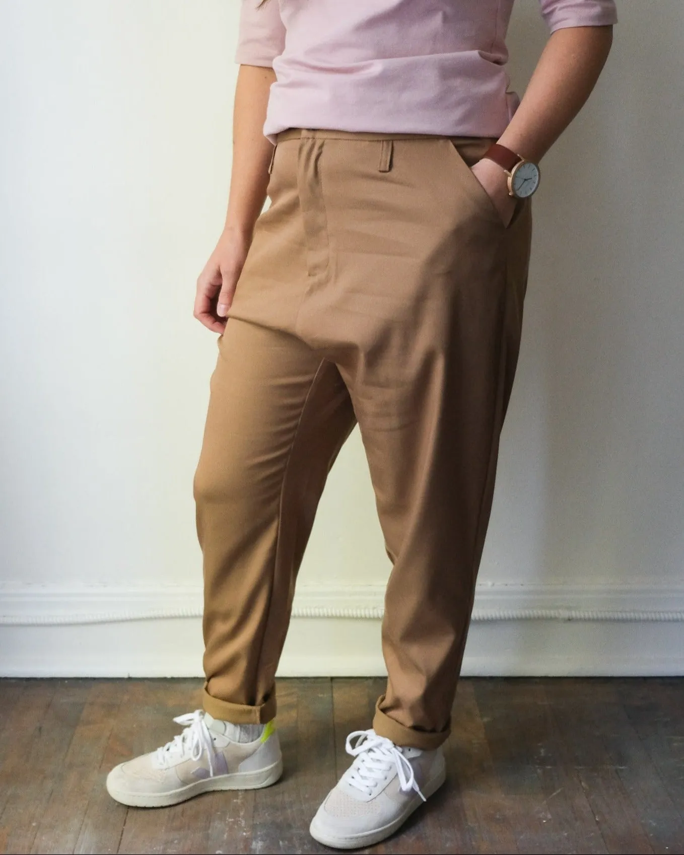 Trousers No2092w, sage and sepia sold by atelier b