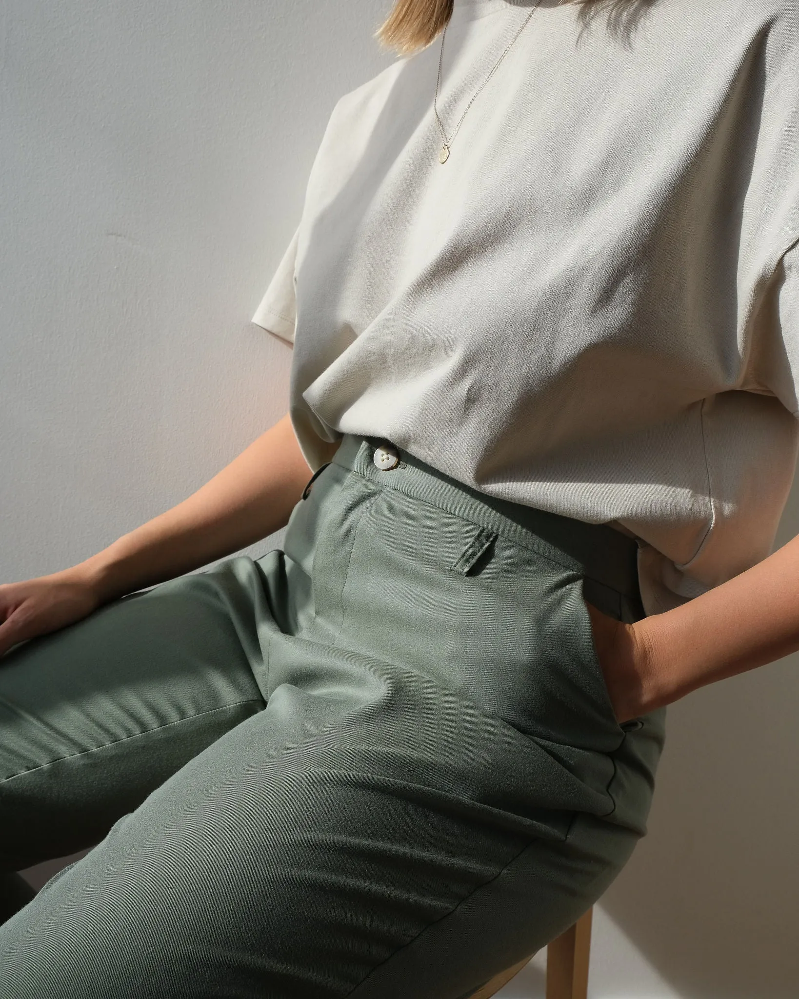 Trousers No2092w, sage and sepia sold by atelier b product image thumbnail 2