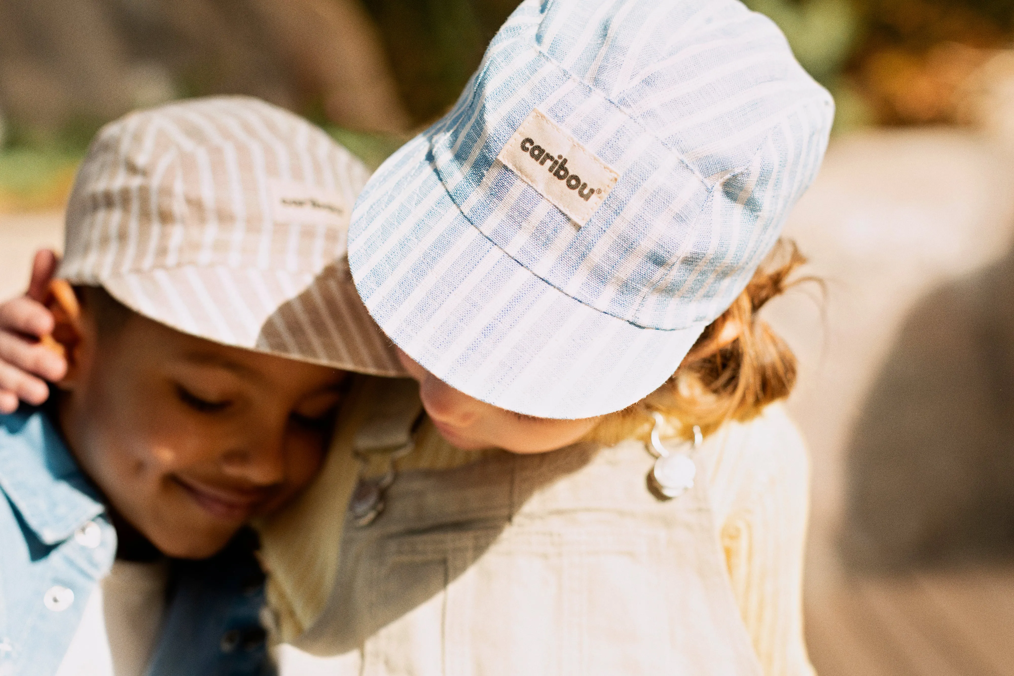 Linen cap by Caribou, blue stripes sold by atelier b product image thumbnail 2