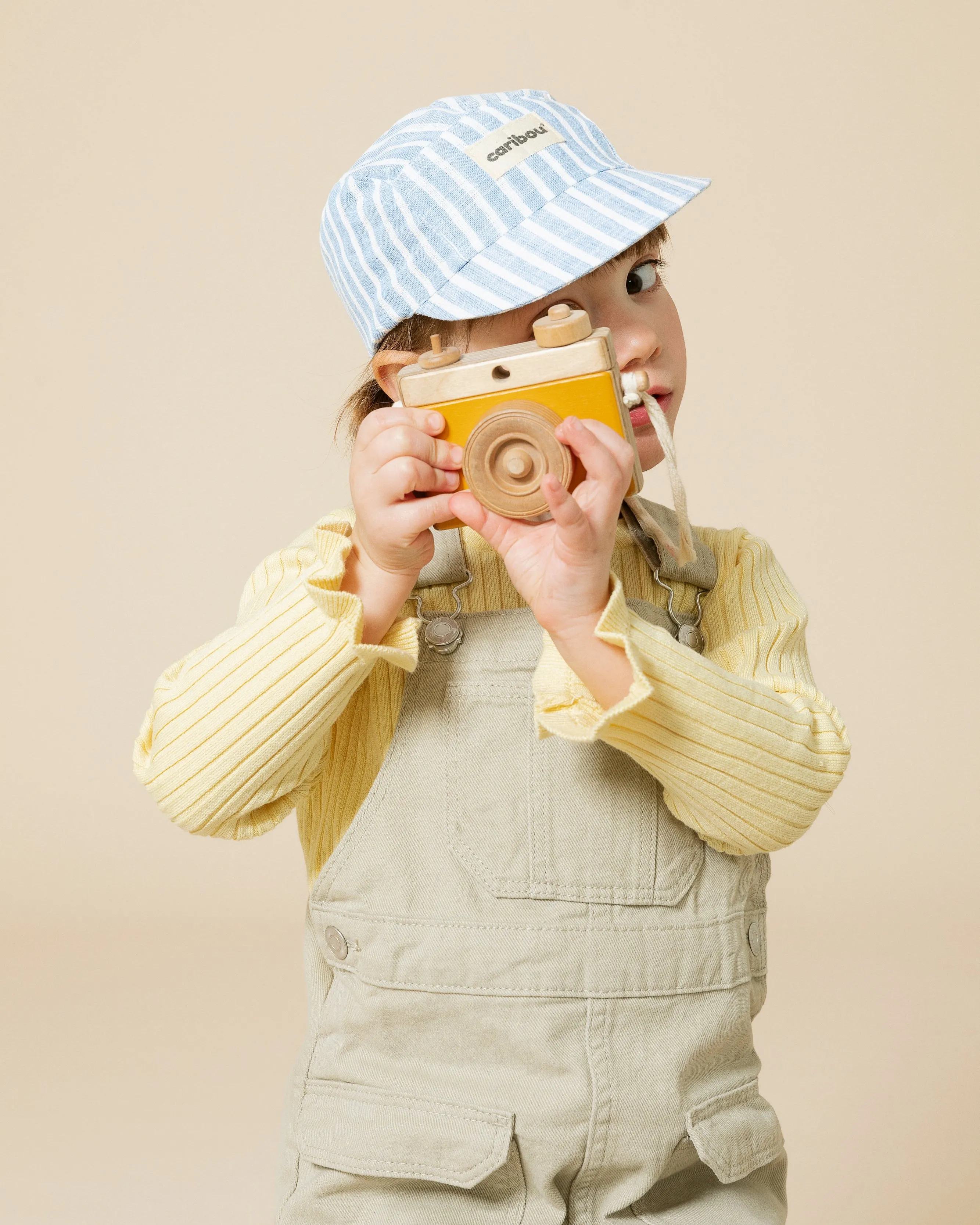 Linen cap by Caribou, blue stripes sold by atelier b product image thumbnail 4