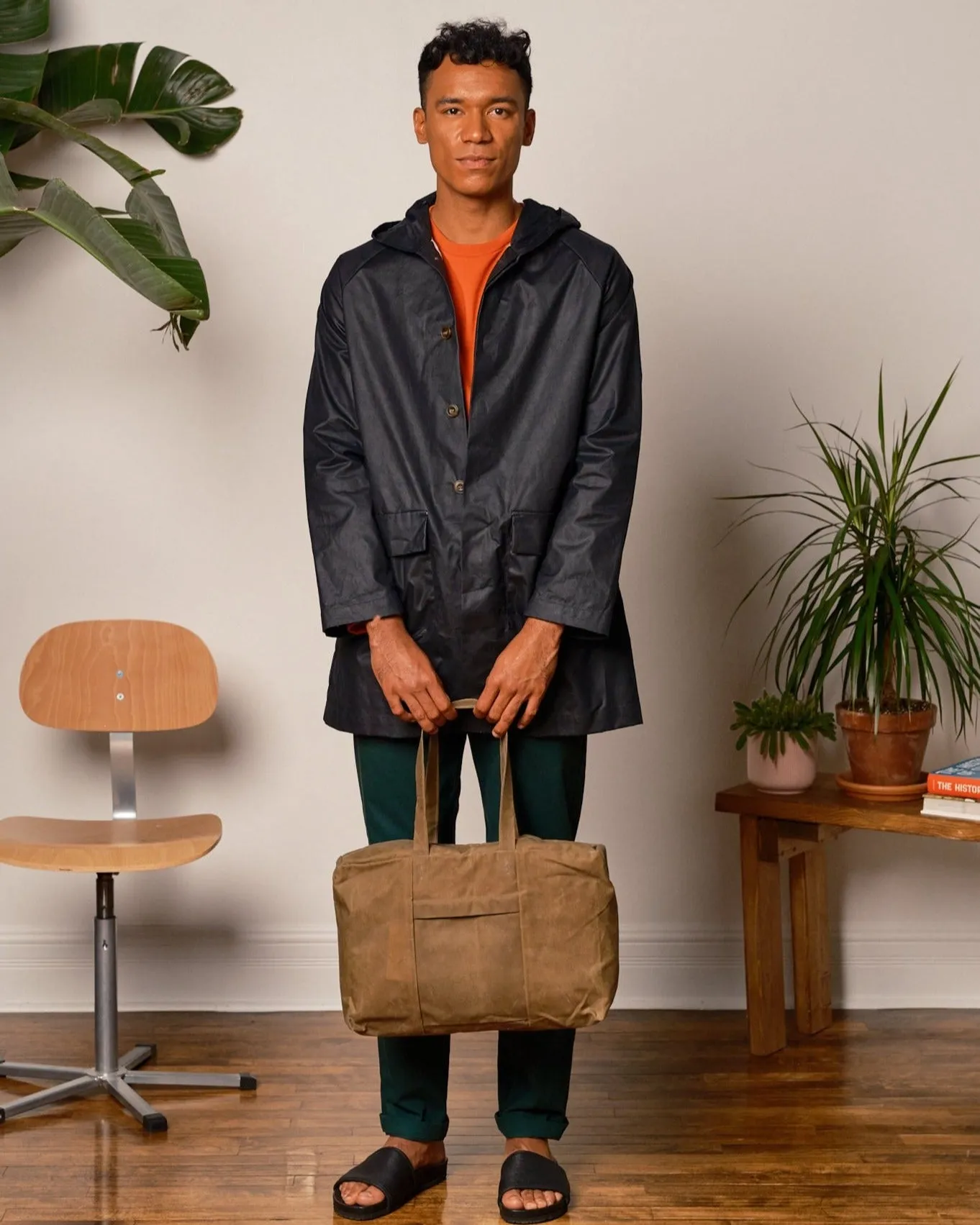 Unisex waxed raincoat No6021u sold by atelier b product image thumbnail 2