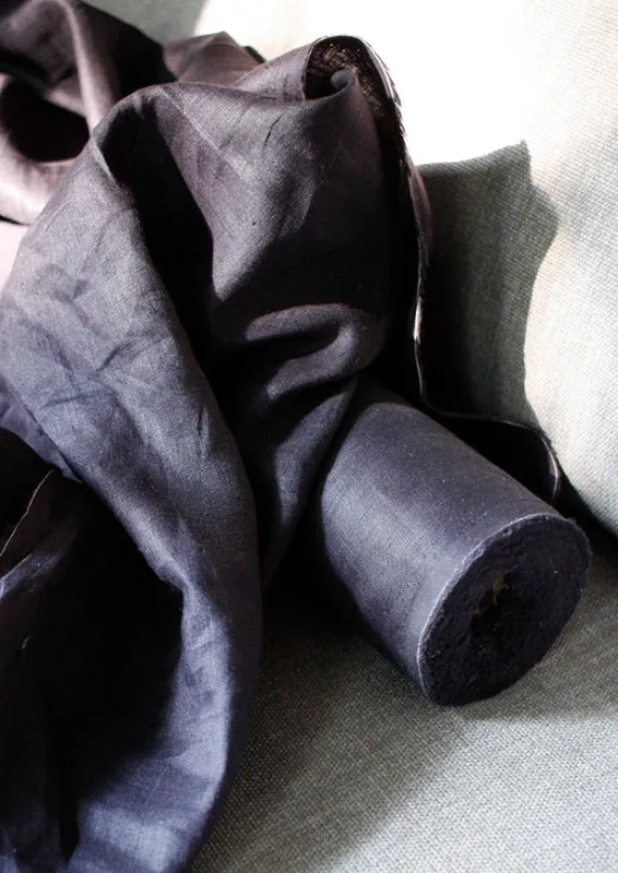 Navy blue linen, yardage sold by atelier b