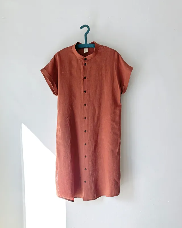 Shirt dress No2622w, linen made by atelier b