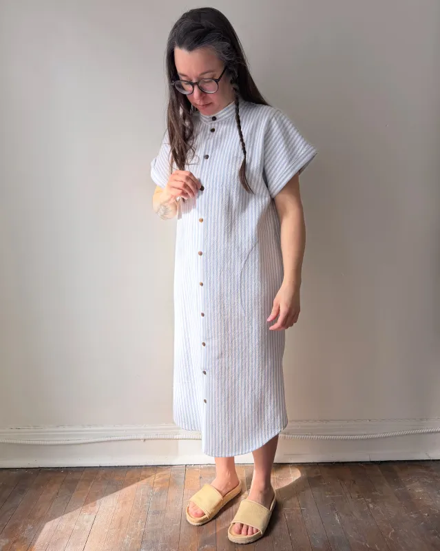 Shirt dress No2622w, striped cotton made by atelier b