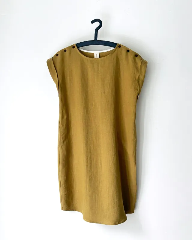 Straight-cut dress No2607w, linen and hemp made by atelier b
