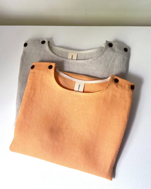 Cap sleeve top No2604w, linen made by atelier b