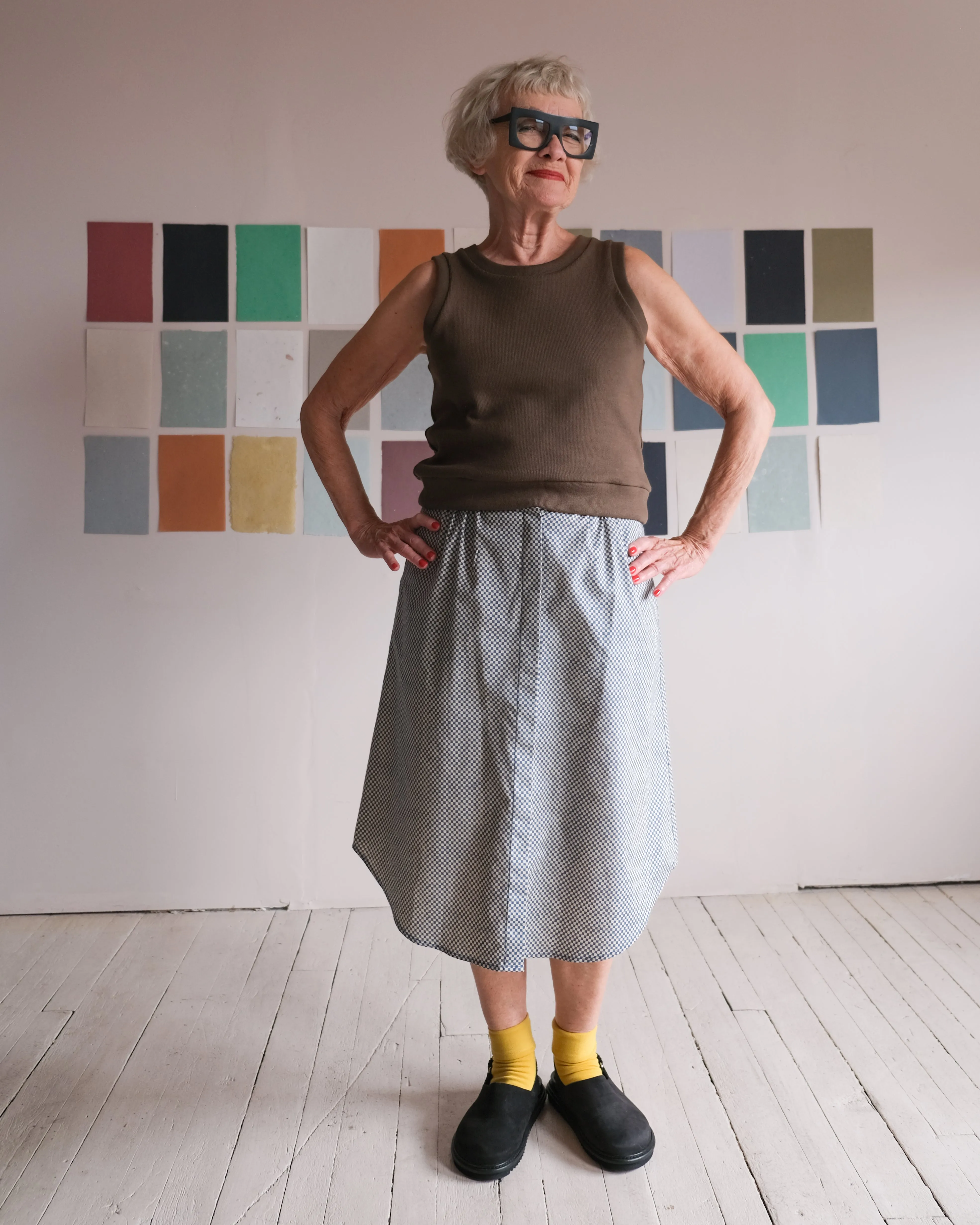 Skirt No2602w, cherkerboard sold by atelier b product image thumbnail 2