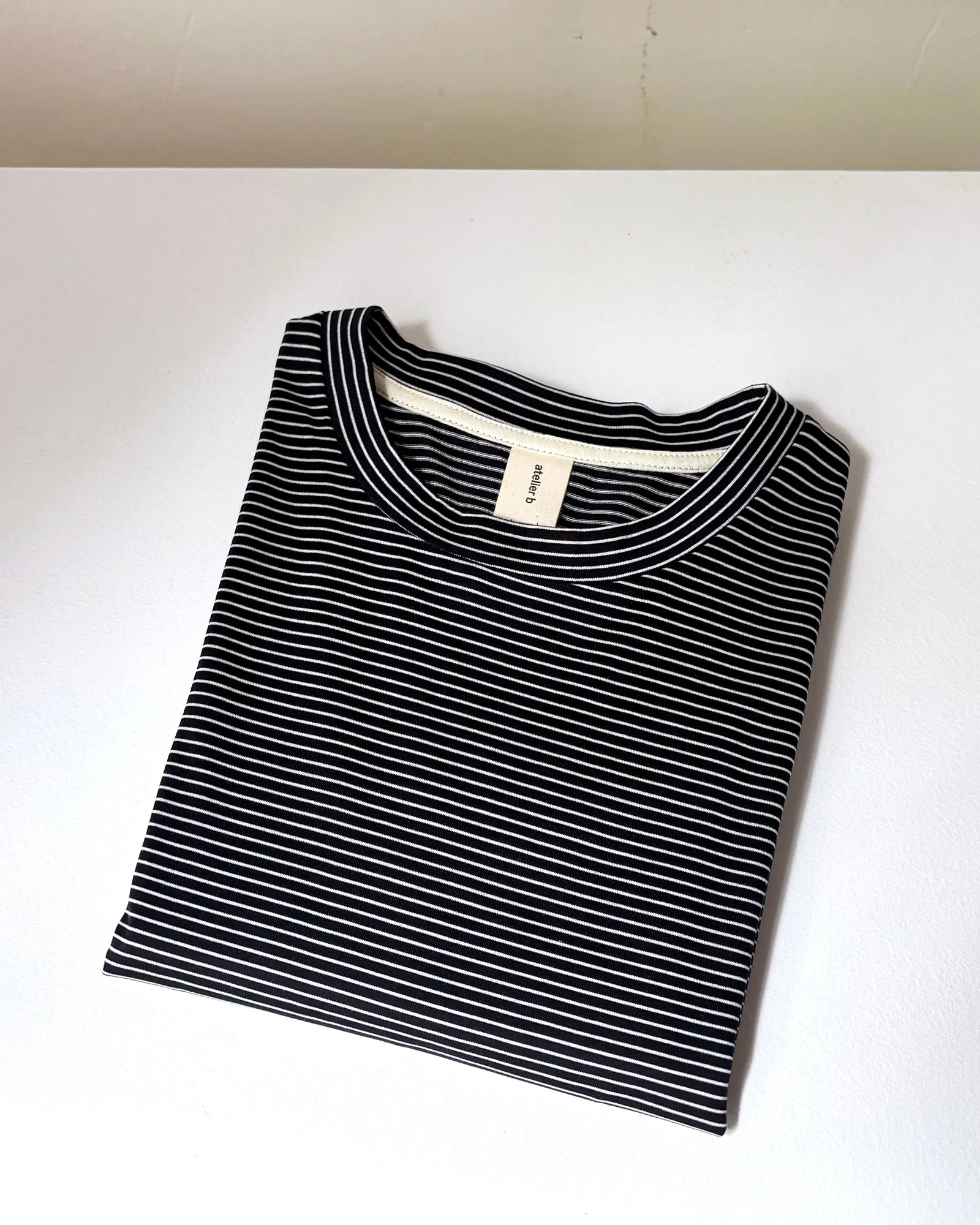 Unisex long-sleeved top No6077u, fine stripes sold by atelier b product image thumbnail 3