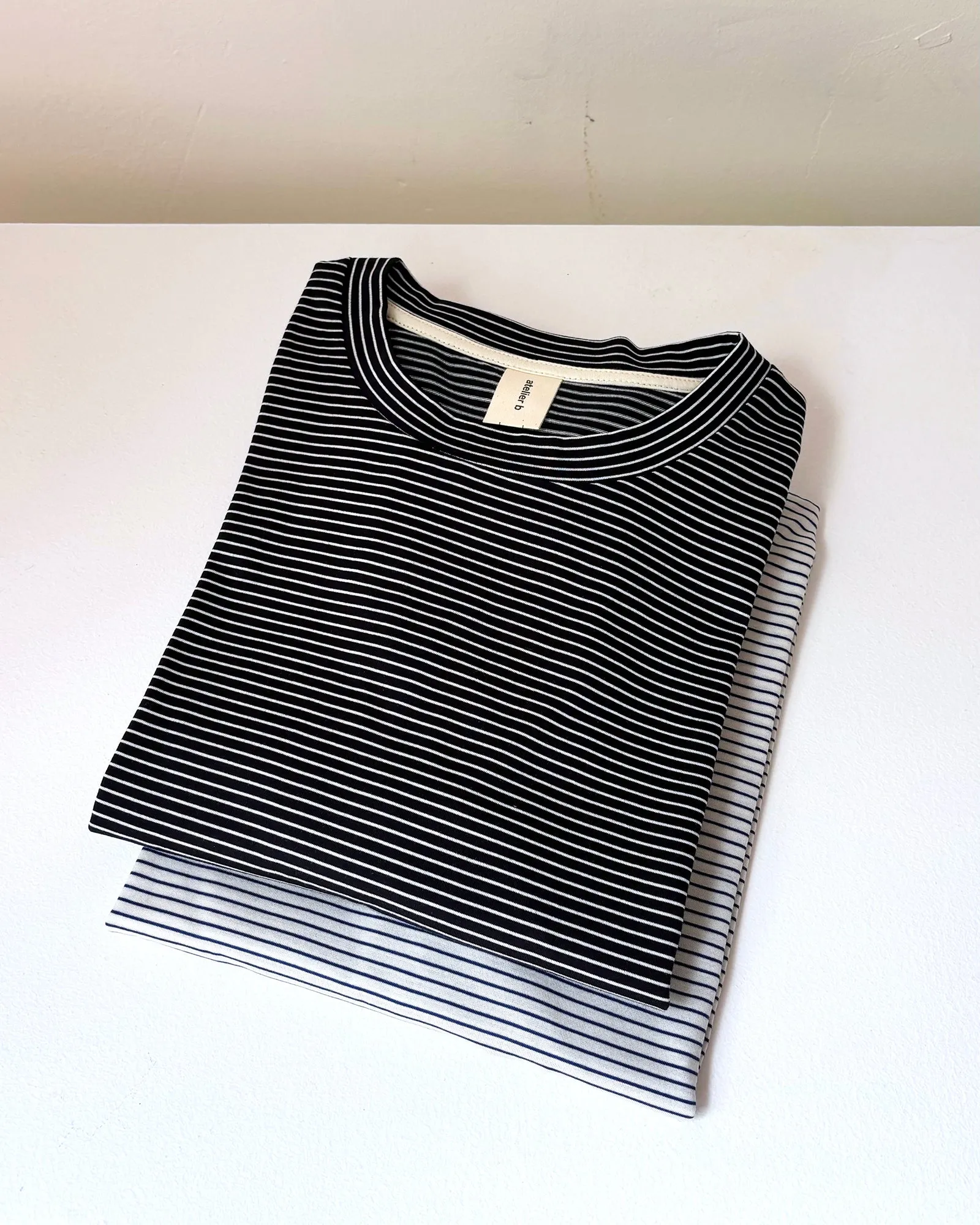 Unisex long-sleeved top No6077u, fine stripes sold by atelier b product image thumbnail 2