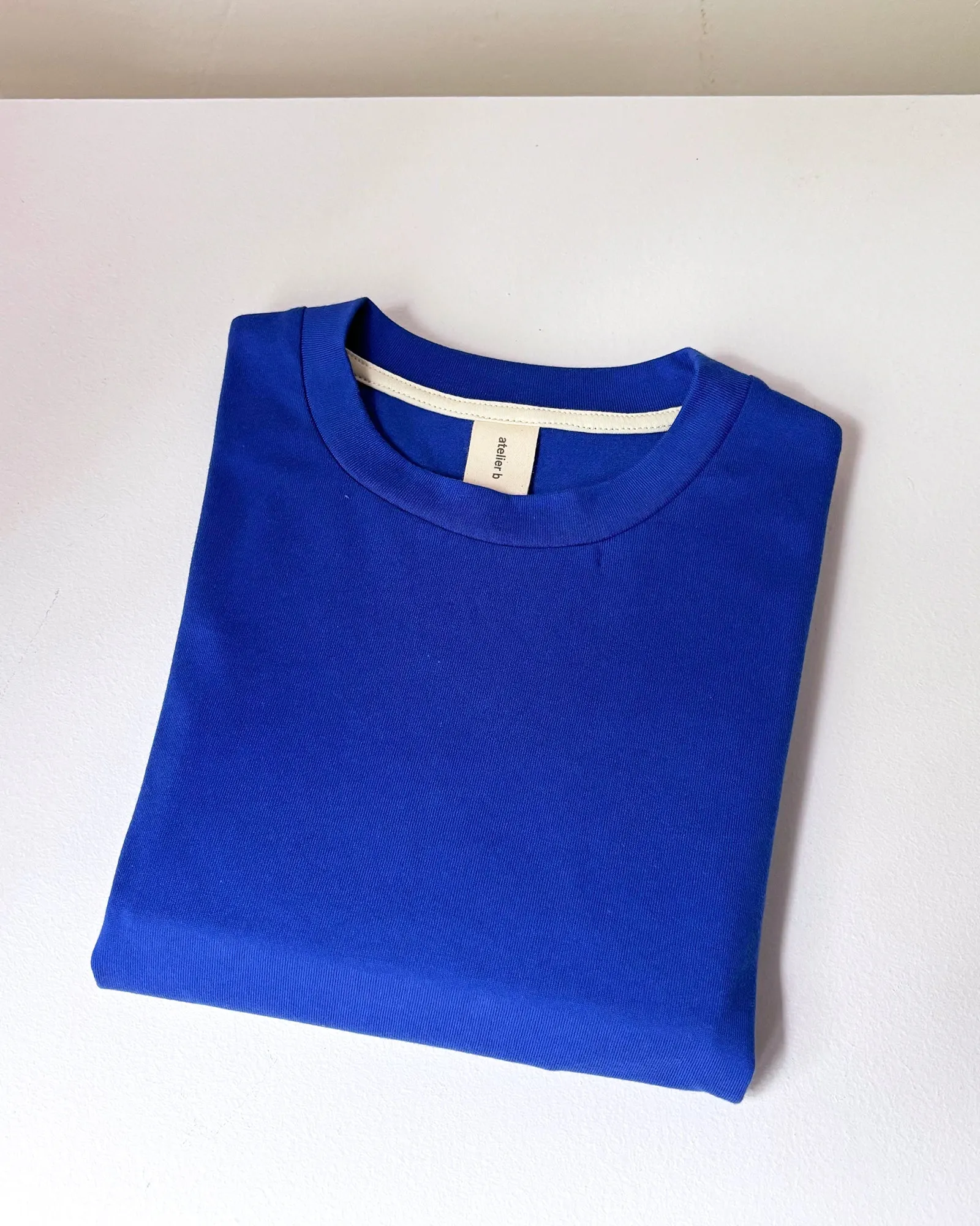 Boxy long-sleeved t-shirt No2655u, fine stripes and solid colours sold by atelier b product image thumbnail 4