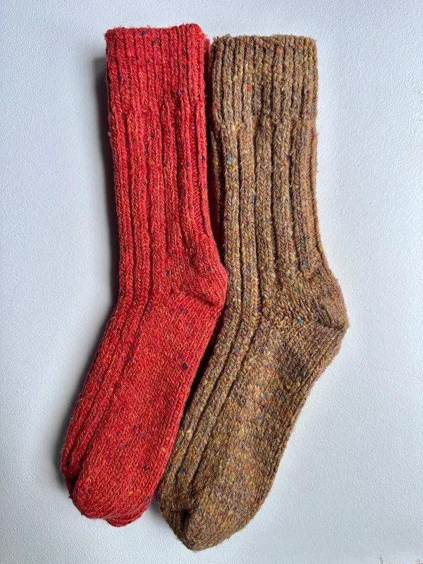 Low gauge recycled wool and organic cotton socks by Yahae made by yahae