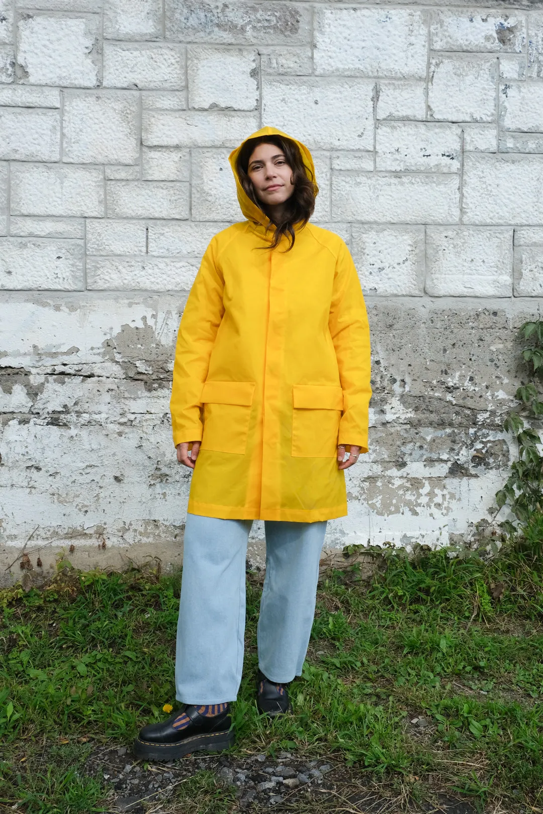 Unisex waxed raincoat No6021u, yellow sold by atelier b product image thumbnail 3