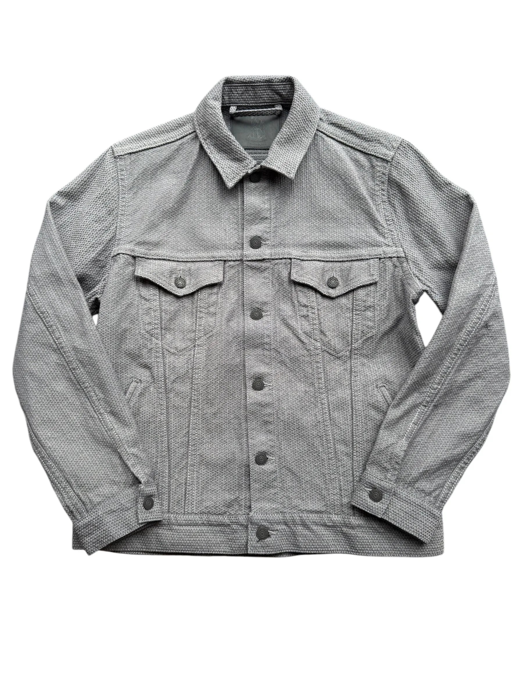 Pure Blue Japan - 6221-GRY Woven Sashiko Type 3 Denim Jacket - Grey x Black sold by Dutil Denim