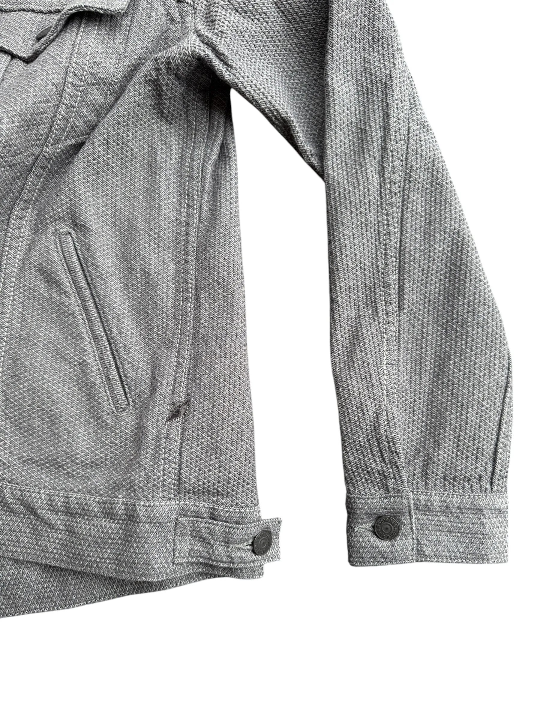 Pure Blue Japan - 6221-GRY Woven Sashiko Type 3 Denim Jacket - Grey x Black sold by Dutil Denim product image thumbnail 5