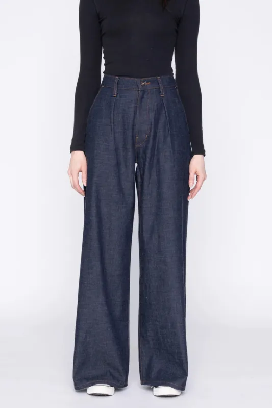 Naked & Famous - Wide Leg Trouser - Slub Nep Rinsed Denim sold by Dutil Denim