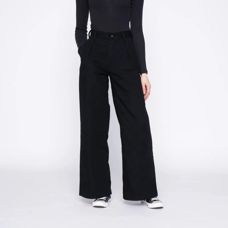 Naked & Famous - Wide Leg Trouser - Rinsed Oxford Black sold by Dutil Denim