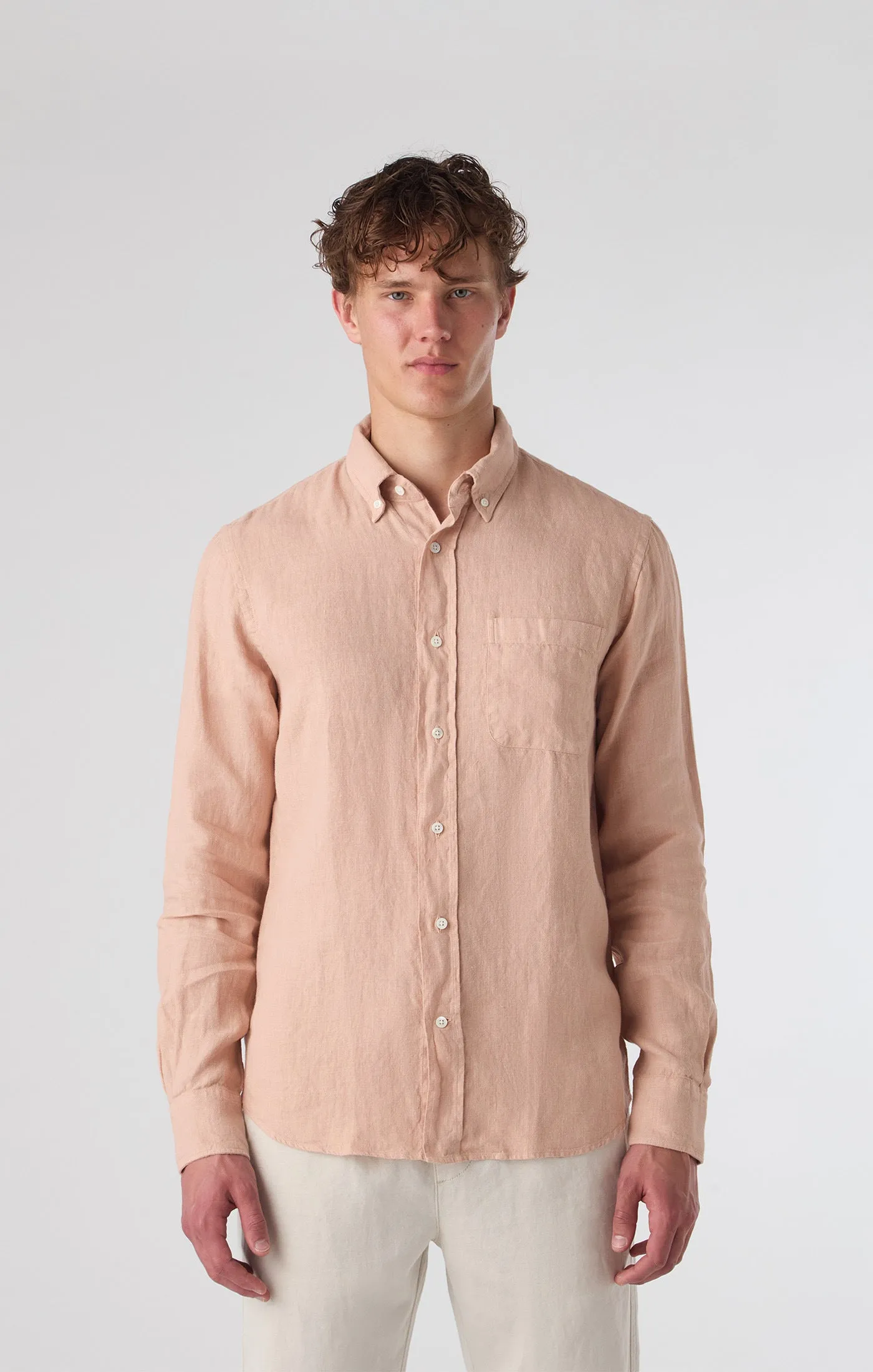 C.O.F. Studio - Button Down - Pure Linen Pale Pink sold by Dutil Denim