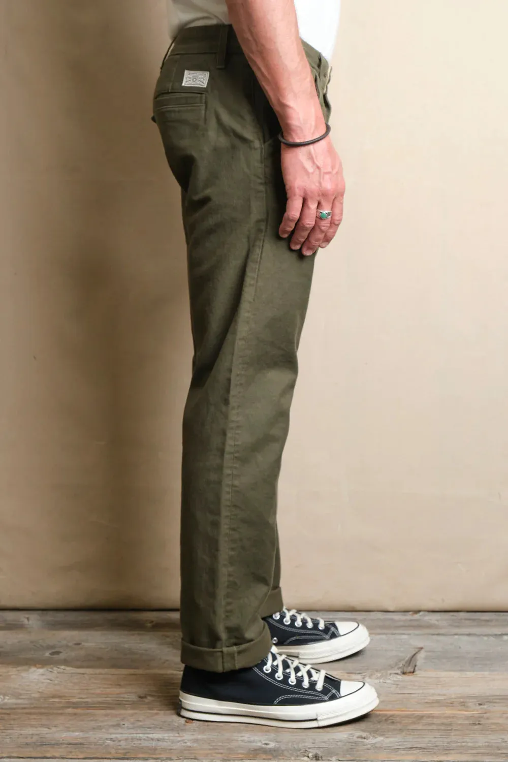 Freenote - Workers Chino Slim Straight - 10oz Olive sold by Dutil Denim product image thumbnail 3
