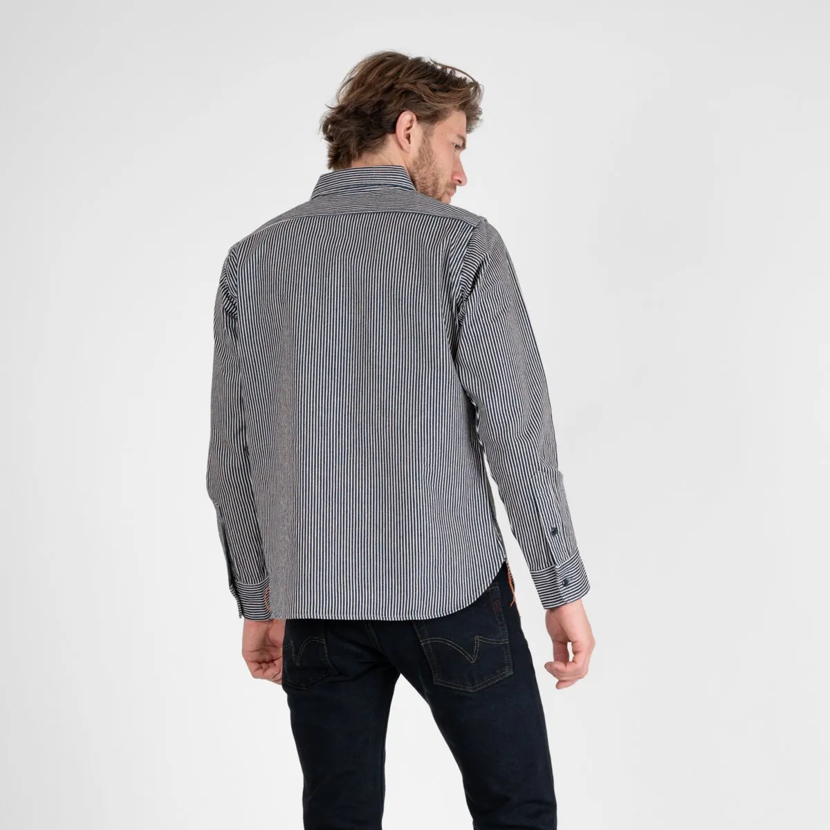 Iron Heart - Work Shirt - Indigo Hickory Stripe sold by Dutil Denim product image thumbnail 3