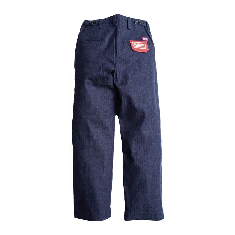 Samurai - Indigo Herringbone Wide Work Pants - SWC600C23 sold by Dutil Denim product image thumbnail 4