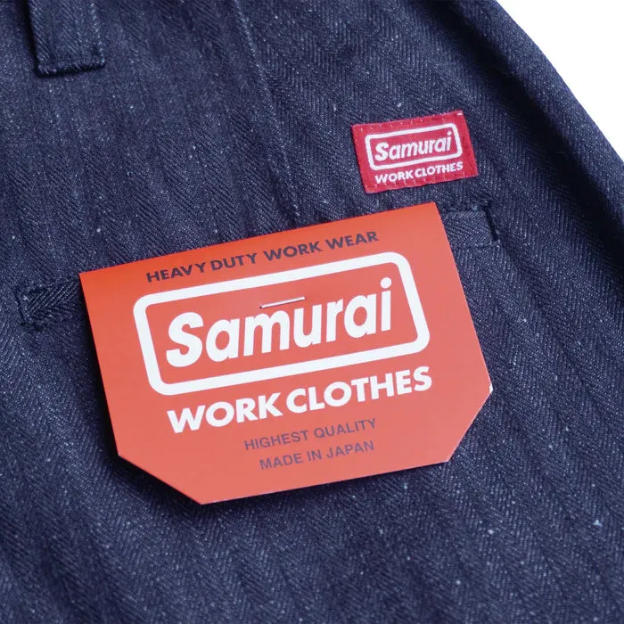 Samurai - Indigo Herringbone Wide Work Pants - SWC600C23 sold by Dutil Denim product image thumbnail 2