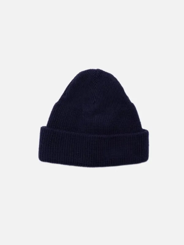 Nudie Jeans - Watch Cap Cotton Beanie - Navy sold by Dutil Denim
