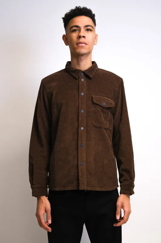 C.O.F. Studio - Overshirt - Brown Organic 8 Wale Corduroy sold by Dutil Denim