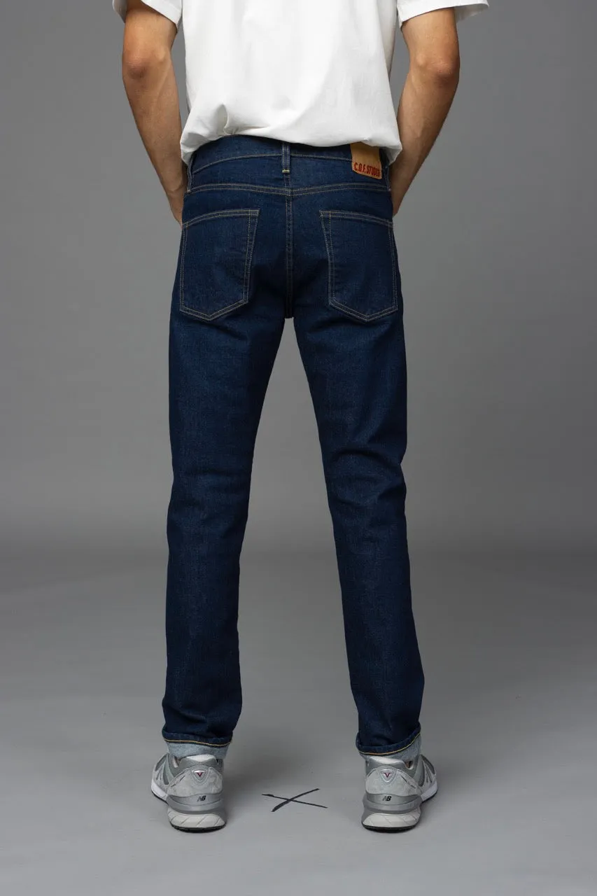 C.O.F. Studio - M7 Tapered - Rinsed Indigo Stretch Selvedge sold by Dutil Denim