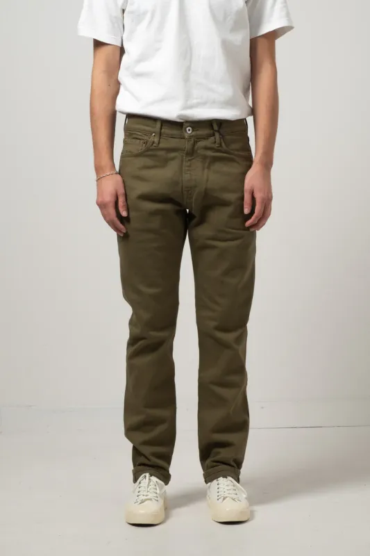 C.O.F. Studio - M7 Tapered - ORGANIC ECRU OLIVE sold by Dutil Denim