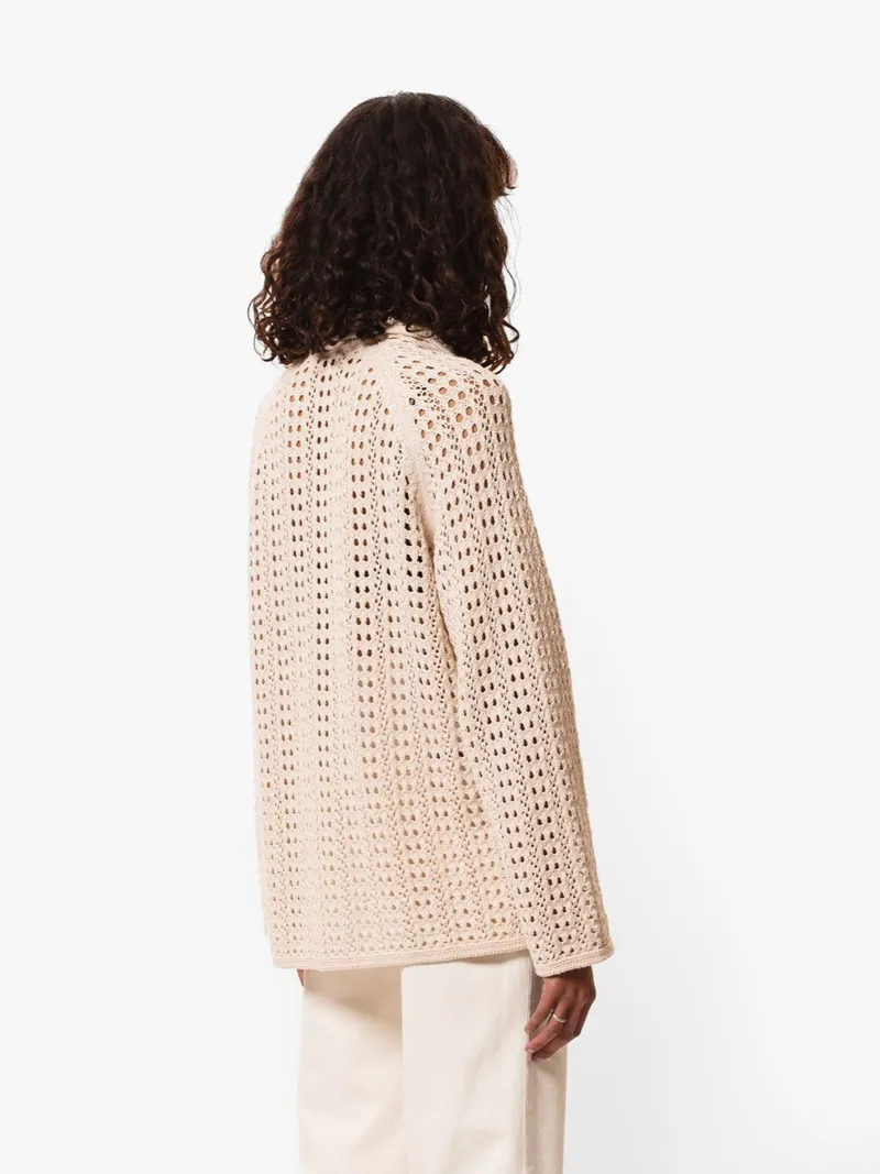 Nudie Jeans - Carina Crochet Knit Cardigan - Egg White sold by Dutil Denim product image thumbnail 2
