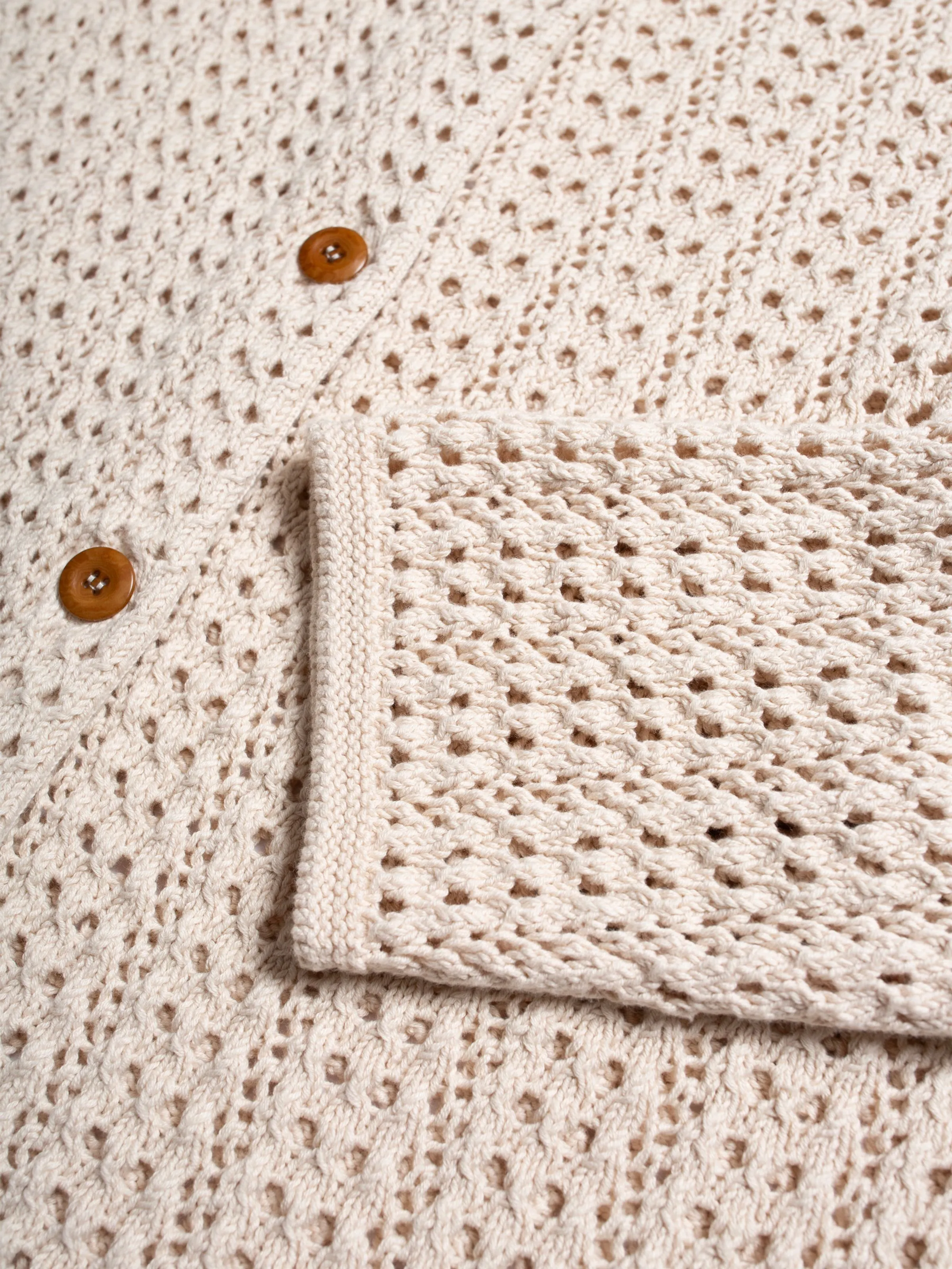 Nudie Jeans - Carina Crochet Knit Cardigan - Egg White sold by Dutil Denim product image thumbnail 4