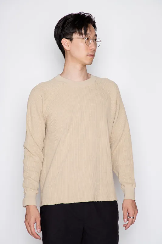 C.O.F. Studio - Waffle Knit Crewneck Khaki Beige sold by Dutil Denim