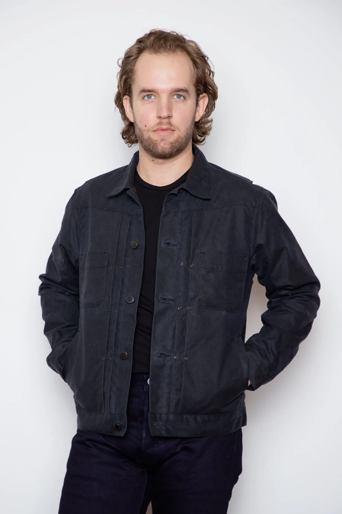 Freenote - Riders Jacket - RJ1 Waxed Black sold by Dutil Denim
