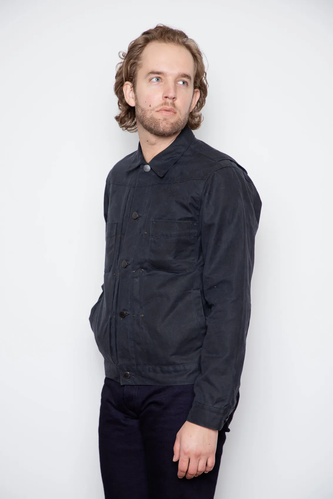 Freenote - Riders Jacket - RJ1 Waxed Black sold by Dutil Denim product image thumbnail 3