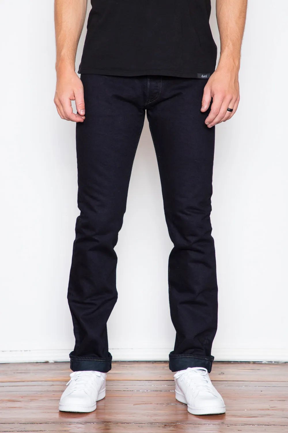 Iron Heart - 888 Relaxed Taper - 14oz Indigo/Black Overdyed sold by Dutil Denim