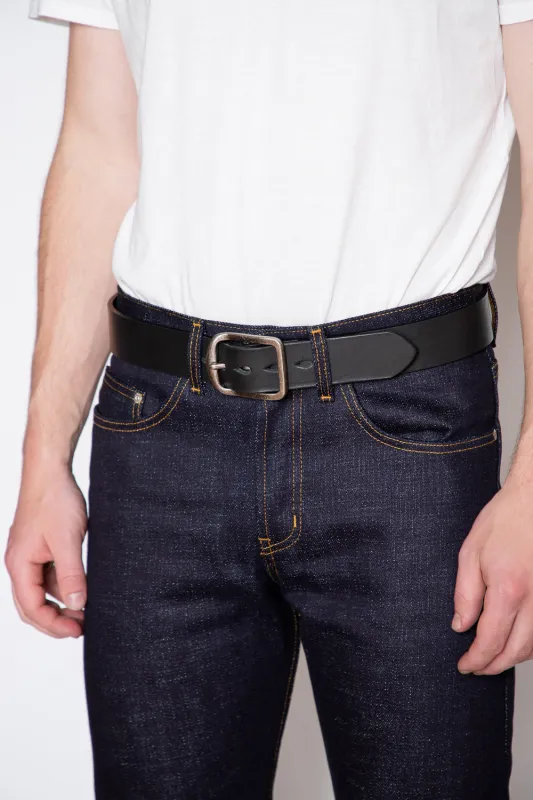 Naked & Famous - Thick Belt - Black Leather sold by Dutil Denim