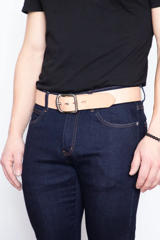 Naked & Famous - Thick Belt - Natural Leather sold by Dutil Denim