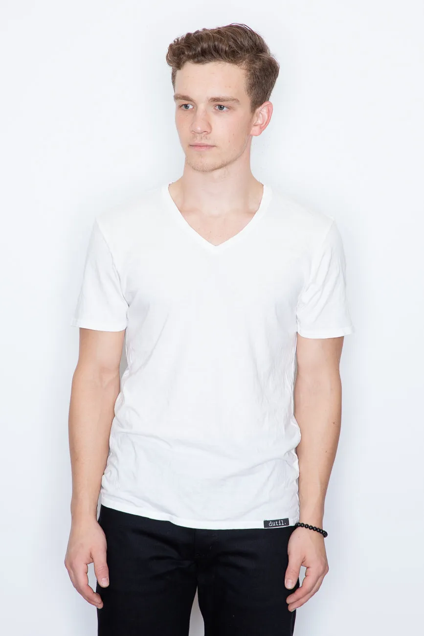 Dutil - Basic V-Neck Tee - White sold by Dutil Denim product image thumbnail 2