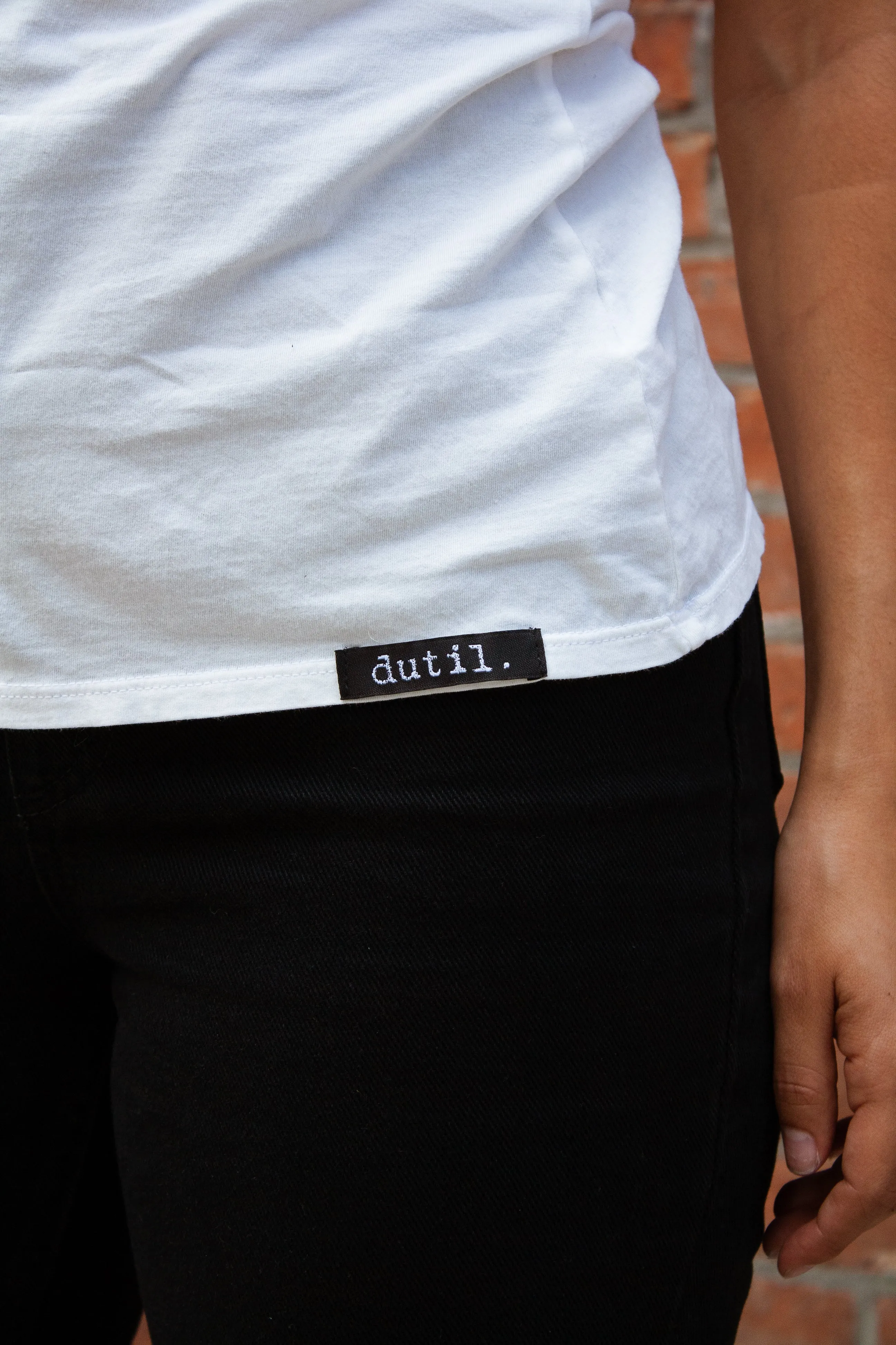 Dutil - Women's V-Neck Tee - White sold by Dutil Denim product image thumbnail 4