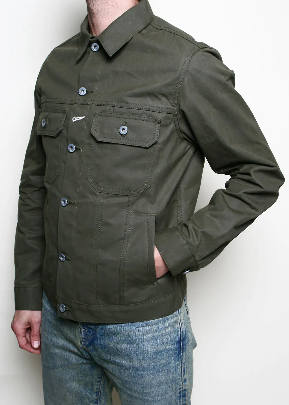 Rogue Territory - Cruiser Jacket - Dry Wax Canvas Olive sold by Dutil Denim product image thumbnail 2